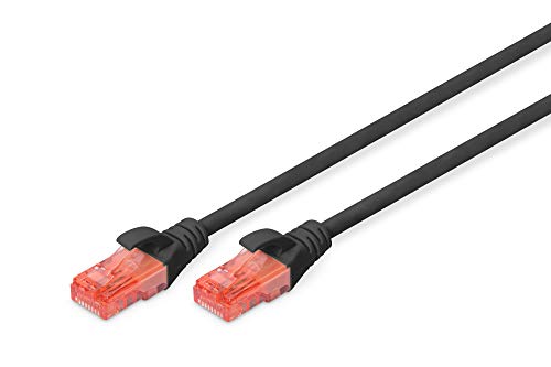 DIGITUS Patch-Kabel Cat-6 - 3m - U-UTP Schirmung - CCA-Adern - PVC Mantel - Netzwerk-Kabel - Schwarz von DIGITUS