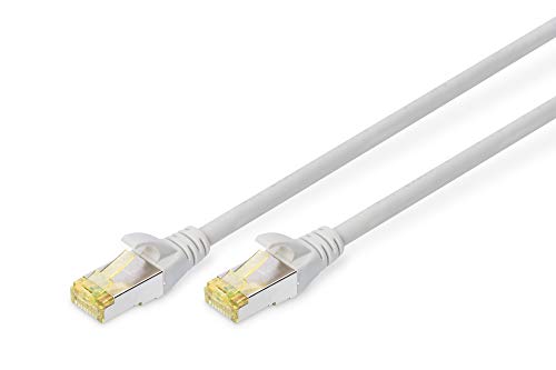 DIGITUS LAN Kabel Cat 6A - 1m - RJ45 Netzwerkkabel - S/FTP Geschirmt - Kompatibel zu Cat-6 & Cat-7 - Grau von DIGITUS