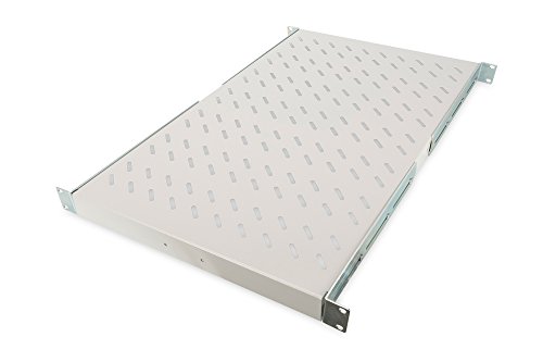 DIGITUS Professional DN-19 TRAY-1-1000 - Fachboden mit variabler Tiefe zum Festeinbau in 19" Schränke - Traglast 100 kg - ab 1000 mm Schranktiefe - 1HE - Farbe grau von DIGITUS