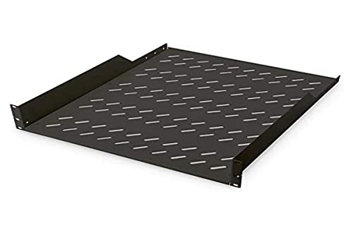 DIGITUS Professional DN-19 TRAY-2-55-SW - Fachboden zum Festeinbau in 19" Schränke - Traglast 25 kg - ab 800 mm Schranktiefe - 2HE - Farbe schwarz von DIGITUS