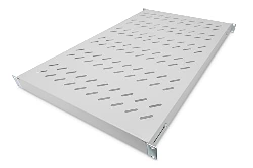 DIGITUS Professional DN-97648 - Fachboden mit variabler Tiefe zum Festeinbau in 19" Schränke - Traglast 50 kg - ab 1000 mm Schranktiefe - 1HE - Farbe grau von DIGITUS