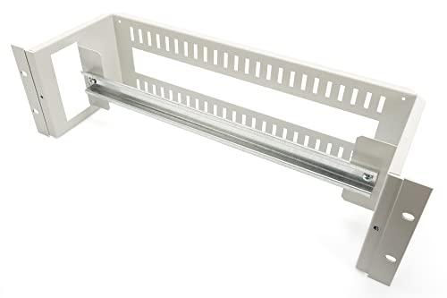 DIGITUS Hutschienenträger 19 Zoll - 3HE - Rückseite mit Kabel-Durchführung - DIN Rail - 390 mm Breite von DIGITUS