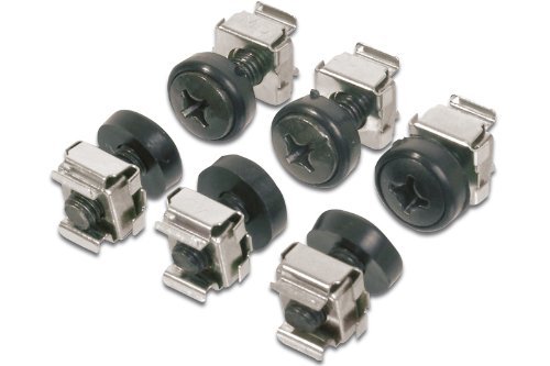 DIGITUS Professional Käfigmuttern-Set für 19" und 10" Schränke, 100 Stück, Schraubengröße M6, Unterlegscheiben und Muttern [ schwarz ] von DIGITUS