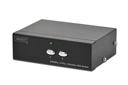 DIGITUS Professional VGA Video Switch / Umschalter, 2 Eingänge - 1 Ausgang, 250MHz, bis 1920x1080 Pixel, inkl. Netzteil von DIGITUS