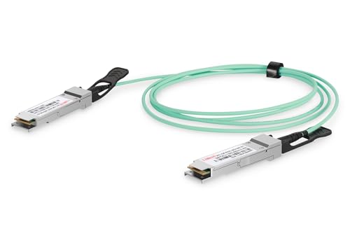 DIGITUS QSFP28 AOC-Kabel - 4 Kanäle 850nm VCSEL-Array - Vollduplex - 100 Gbps - 1m - bleifrei - SFF-8431 SFP+ - SFF-8432 SFP+ - Glasfaser-Kabel - Türkis von DIGITUS