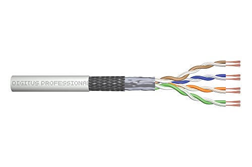 DIGITUS Roh-Patchkabel Cat-5e - Meterware Unkonfektioniert - 305 m - SF-UTP Netzwerk-Kabel - PVC - AWG 26/7 - Grau von DIGITUS