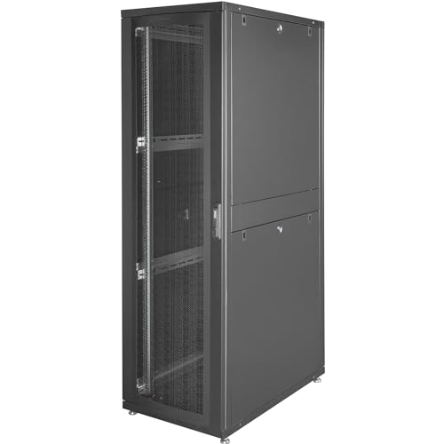 DIGITUS Serverschrank - 19-Zoll Rack 42HE - 60x100 cm - Unique Serie - Traglast 1000 kg - Nutztiefe 875 mm - Netzwerkschrank - Schwarz von DIGITUS