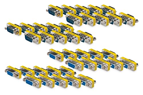 DIGITUS Set: D-Sub 9 Gender-Changer – Adapter – 9-Pin Kupplung – RS-232 – RS-485 – TTL – Metallgehäuse – 10x (Buchse zu Buchse) – 10x (Stecker zu Stecker) von DIGITUS