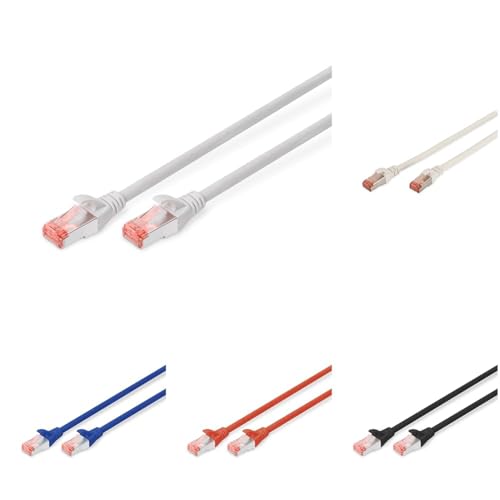 DIGITUS Set: Netzwerkkabel Cat 6 – 5m – 10 Stück – RJ45 Stecker – S/FTP Geschirmt – Ethernet Kabel, LAN Kabel – Kompatibel zu Cat 6A & Cat 7 – 2x Grau / 2x Weiß / 2x Schwarz / 2x Rot / 2x Blau DIGITUS Set: Netzwerkkabel Cat 6 – 5m – 10 Stück – RJ45 Stecker – S/FTP Geschirmt – Ethernet Kabel, LAN Kabel – Kompatibel zu Cat 6A & Cat 7 – 2x Grau / 2x Weiß / 2x Schwarz / 2x Rot / 2x Blau von DIGITUS