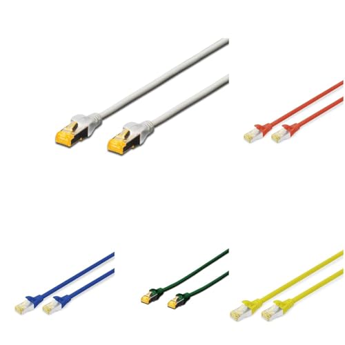 DIGITUS Set: Netzwerkkabel Cat 6A – 10m – 10 Stück – RJ45 Stecker – S/FTP Geschirmt – Ethernet Kabel, LAN Kabel – Kompatibel zu Cat 6 & Cat 7 – 2x Grau / 2x Rot / 2x Gelb / 2x Grün / 2x Blau DIGITUS Set: Netzwerkkabel Cat 6A – 10m – 10 Stück – RJ45 Stecker – S/FTP Geschirmt – Ethernet Kabel, LAN Kabel – Kompatibel zu Cat 6 & Cat 7 – 2x Grau / 2x Rot / 2x Gelb / 2x Grün / 2x Blau von DIGITUS
