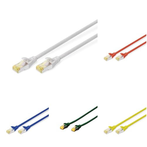 DIGITUS Set: Netzwerkkabel Cat 6A – 5m – 10 Stück – RJ45 Stecker – S/FTP Geschirmt – Ethernet Kabel, LAN Kabel – Kompatibel zu Cat 6 & Cat 7 – 2x Grau / 2x Rot / 2x Gelb / 2x Grün / 2x Blau DIGITUS Set: Netzwerkkabel Cat 6A – 5m – 10 Stück – RJ45 Stecker – S/FTP Geschirmt – Ethernet Kabel, LAN Kabel – Kompatibel zu Cat 6 & Cat 7 – 2x Grau / 2x Rot / 2x Gelb / 2x Grün / 2x Blau von DIGITUS