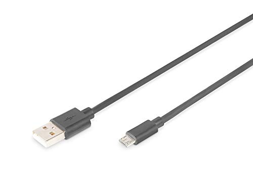 DIGITUS USB 2.0 Anschlusskabel - 1.8 m - USB A (St) zu USB Micro B (St) - 480 Mbit/s - Verbindungskabel - Schwarz von DIGITUS