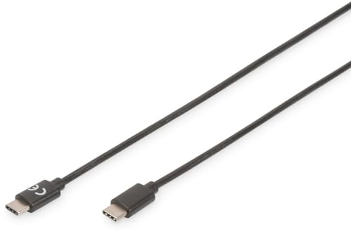 DIGITUS USB 2.0 Kabel – 1,8m – USB-C zu Typ-C – 480 Mbps – für Computer, Notebooks, Hubs, Smartphones, Tablets – Schwarz von DIGITUS