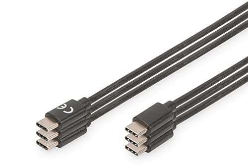 DIGITUS USB 2.0 Anschlusskabel - 3 Stück - 1.0 m - USB C (St) zu USB C (St) - 480 Mbit/s - Typ-C Kabel - Schwarz von DIGITUS