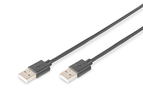 DIGITUS USB 2.0 Kabel – 5m – USB-A zu Typ-A – 480 Mbps – für Computer, Notebooks, Hubs, Drucker, externe Festplatten – Schwarz von DIGITUS
