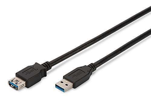 DIGITUS USB 3.0 Verlängerungskabel, Typ A Stecker zu Typ A Buchse,1.8m, 5 Gbp/s, Schwarz von DIGITUS