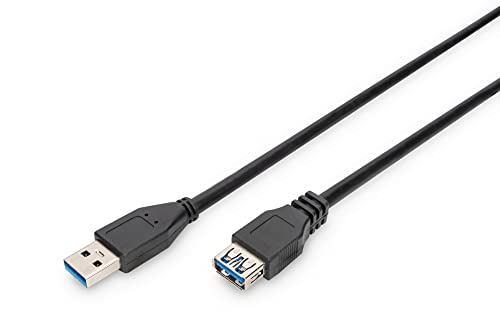 DIGITUS USB 3.2 Gen1 Verlängerungskabel - 3.0 m - USB A (St) zu USB A (Bu) - 5 Gbit/s - Verbinsungskabel - Schwarz von DIGITUS