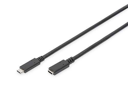 DIGITUS USB 3.2 Gen2 Verlängerungskabel - 0.7 m - USB C (St) zu USB C (Bu) - 10 Gbit/s - Typ-C Kabel - Schwarz von DIGITUS