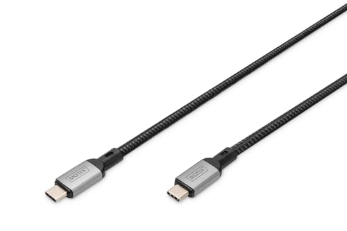 DIGITUS USB-C Kabel – USB4 – 1m – 40 Gbps – Video 8K 60Hz, 4K 60Hz – 240W Power Delivery 3.1 – kompatibel mit Thunderbolt 3 – Schwarz von DIGITUS