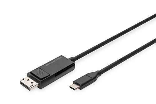 DIGITUS USB-C zu Displayport Adapterkabel – 2m – Bidirektional – Displayport 1.4 – DP Alt-Mode – 8k 30Hz – Kompatibel mit Monitor, Gaming-Grafikkarte – Schwarz DIGITUS USB-C zu Displayport Adapterkabel – 2m – Bidirektional – Displayport 1.4 – DP Alt-Mode – 8k 30Hz – Kompatibel mit Monitor, Gaming-Grafikkarte – Schwarz von DIGITUS