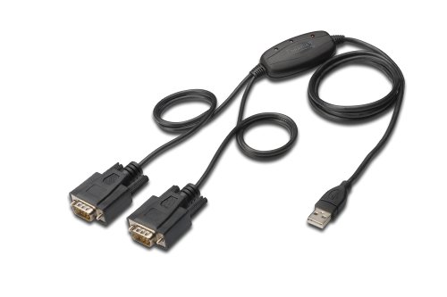 DIGITUS USB auf 2x Seriell Adapter - RS232 Konverter - USB 2.0 Typ-A zu 2x DSUB 9M - FTDI Chipsatz - 1.5m Anschlusskabel von DIGITUS