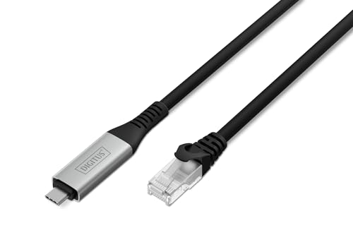 DIGITUS USB Netzwerkkabel – Typ-C zu RJ45 – USB-C 3.2 Gen1 – 1 Gbit/s – 2 m – LSZH – CAT 6A S/FTP – AWG 26 – Plug & Play – Schwarz DIGITUS USB Netzwerkkabel – Typ-C zu RJ45 – USB-C 3.2 Gen1 – 1 Gbit/s – 2 m – LSZH – CAT 6A S/FTP – AWG 26 – Plug & Play – Schwarz von DIGITUS