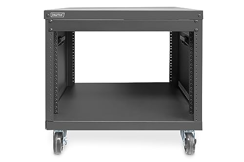 DIGITUS Universal 19-Zoll Equipment Rack - 8HE - unmontiert - Audio-Video-Zubehör - Audio-Rack - Traglast 136 kg - mit Rollen - schwarz von DIGITUS