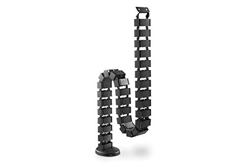 DIGITUS Vertikale Kabel-Führung - Flexibles Schreibtisch-Kabelmanagement - Metallfuß - Tischhöhe bis zu 130 cm - Schwarz von DIGITUS