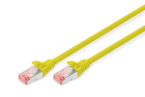 DIGITUS LAN Kabel Cat 6 - 0,25m - RJ45 Netzwerkkabel - S/FTP Geschirmt - Kompatibel zu Cat 6A & Cat 7 - Gelb von DIGITUS
