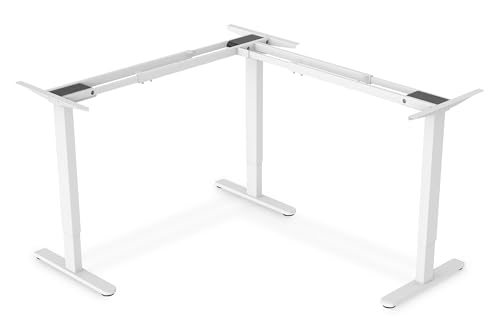 DIGITUS höhenverstellbares Tisch-Gestell Tischgestell, Weiß, 3 Motoren von DIGITUS