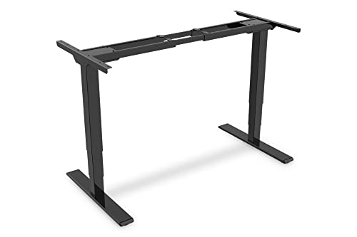 DIGITUS höhenverstellbares Tisch-Gestell elektrisch – 3-stufig – Touch-Display – Memory-Funktion – 2 Motoren – Antikollisionssystem – Tastensperre – Für gängige Tischplatten – Schwarz von DIGITUS