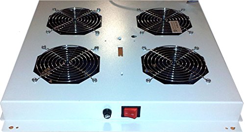 Digitus DN-19 FAN-4-N 19 Zoll 4 x Netzwerkschrank-Lüfter Lichtgrau (RAL 7035) von DIGITUS