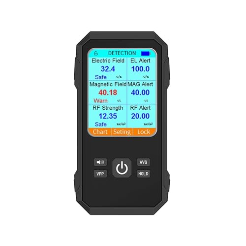 3-in-1-Detektor for elektrische Felder, magnetische Felder, elektromagnetische Strahlung, Tester, EMF-Messgerät, Radiofrequenz-Erkennungsmessgerät(Noir) von DIGNIFE