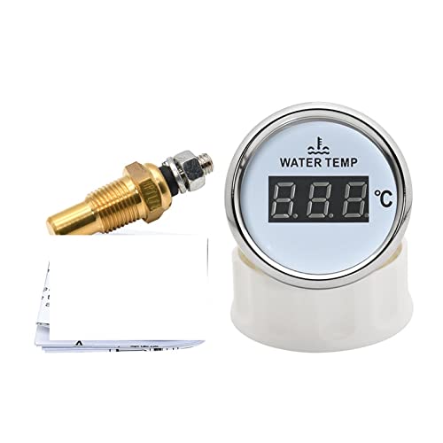 Flüssigkeitsstandsensoren, 52mm Auto LKW Boot Wassertemperaturanzeige Temperatursensor 40-120 Celsius Boot Auto Digitaler Wassertemperaturmesser mit roter Hintergrundbeleuchtung(1 UK) von DIGNIFE
