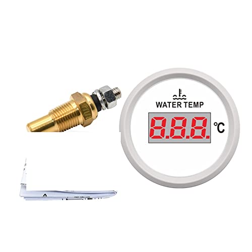 Flüssigkeitsstandsensoren, Rote Rückseite Ligth 52 mm digitale Wassertemperaturanzeige mit 1 / 8NPT-Wassertemperatursensor for Marineboot-Auto-LKW-Wassertemperaturanzeige(Gauge X Sensor WW) von DIGNIFE