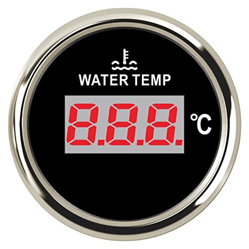 Flüssigkeitsstandsensoren, Rote Rückseite Ligth 52 mm digitale Wassertemperaturanzeige mit 1 / 8NPT-Wassertemperatursensor for Marineboot-Auto-LKW-Wassertemperaturanzeige(Only Gauge BS) von DIGNIFE