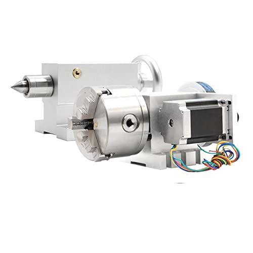 Gleichstrommotor, 100 mm CNC 4. Achse+Heckstock, CNC Dividierende Kopf/Rotationsachse/A -Achse Kit for Mini CNC Router/Graveur -Holzbearbeitungstrecke von DIGNIFE