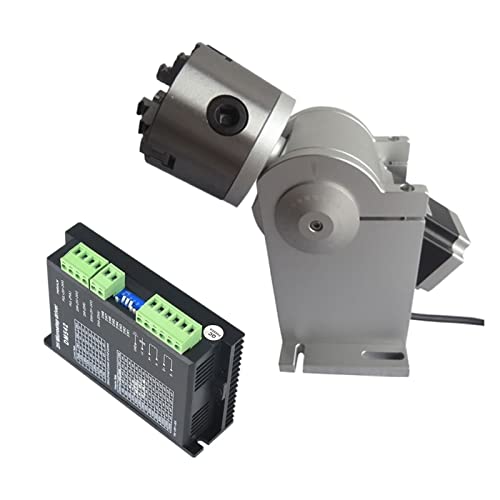 Gleichstrommotor, 3 Krallen Rotationsachse 80 mm Litzer 3 Jaws 4. Achse DM542 Fahren Sie for 2 0W 30W 50W Faser -Typenschild Metallmarkierungsgravurmaschine(Rotary Axis - DM542) von DIGNIFE