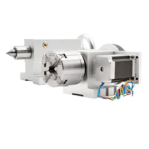 Gleichstrommotor, 4 Kiefer 80mm 4. Achse+Heckstock CNC Teilen der Kopfdrehung Achse/ein Achse Kit for Mini CNC Router/Graveurholz -Holz -Gravur von DIGNIFE
