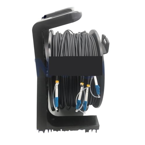 Kabeltrommel， 4C SM 50M Singlemode Tragbares, im Feld einsetzbares taktisches 4-Faser-Optik-TPU-Kabel, Wickeltrommel PCD235 mit LC-Anschluss(Blue) von DIGNIFE