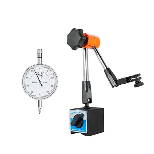 Messuhr, Messuhr Magnetfuß Halter 0-10mm Messuhr Genauigkeit 0,01mm Stand Tisch Skala Indikatoren Messen Werkzeuge(2pcs set) von DIGNIFE