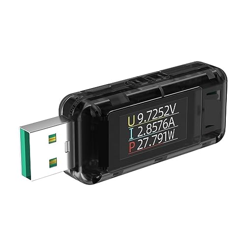 Multimeter, A2/Q USB Tester Typ C Strom Spannung USB Power Meter DC Wattmeter Amperemeter Power Bank Ladegerät Anzeige Detektor 8A(A2 Black Add OTG) von DIGNIFE