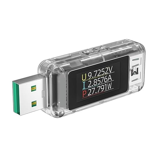 Multimeter, A2/Q USB Tester Typ C Strom Spannung USB Power Meter DC Wattmeter Amperemeter Power Bank Ladegerät Anzeige Detektor 8A(A2 White Add OTG) von DIGNIFE