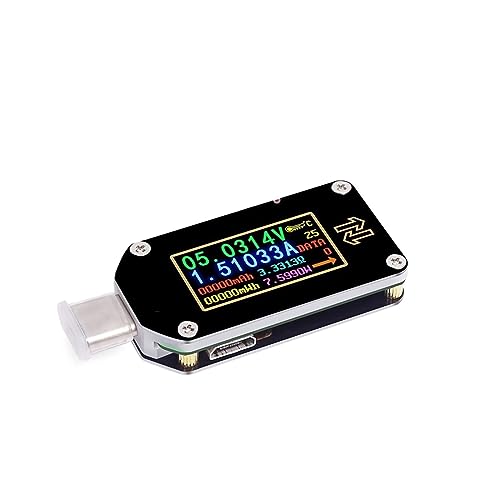 Multimeter, TC66/TC66C Typ-C PD Trigger USB-C Voltmeter Amperemeter Spannung 2 Weg Strom Meter Multimeter PD Ladegerät Batterie USB Tester(TC66C HD35) von DIGNIFE