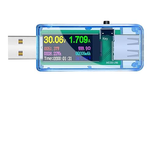 Multimeter, U96 USB-Tester DC Digital Voltmeter Amperemeter Power Bank Ladegerät Anzeige Spannung Strommesser Detektor + Last +(-TM) von DIGNIFE