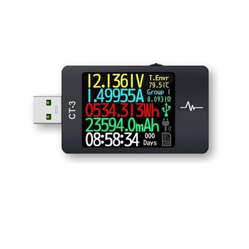 Multimeter, USB 3.1 Leistungsmesser Digitalmultimeter Stromtester Spannungsdetektor Lua-Dolmetscher Integrierter DC 26V 6A(CT-3AL(sm-ld-00)) von DIGNIFE