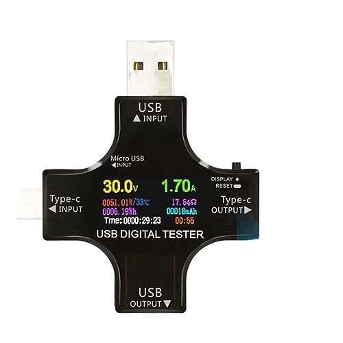 Multimeter, USB Tester Digital Voltmeter 32V Spannung 6,5A Strom Energie Wattmeter Meter Amperemeter Anzeige Power Bank Ladegerät Detektor Werkzeuge(Add adapter) von DIGNIFE