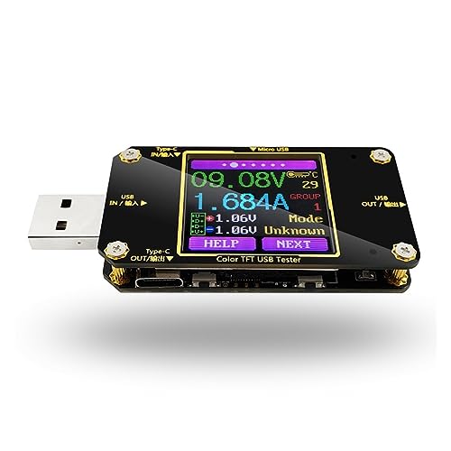 Multimeter, USB-Tester TFT DC Digital Voltmeter Strom Spannungsmesser Volt Amperemeter Detektor Power Bank Ladegerät Anzeige + PD3.0 Trigger Multimeter, USB-Tester TFT DC Digital Voltmeter Strom Spannungsmesser Volt Amperemeter Detektor Power Bank Ladegerät Anzeige + PD3.0 Trigger von DIGNIFE
