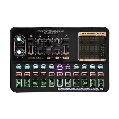 Soundkarten-Kit, BM800 V10XPro Mixer Soundkarte Studio Audio Mixer Singen Noise Reduction Mikrofon Stimme Live Broadcast Telefon Computer Rekord(V10X PRO) von DIGNIFE
