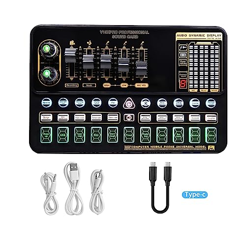 Soundkarten-Kit, Professionelles Kondensatormikrofon BM 800 Drahtlose V10 PRO Soundkarte for PC Computer Telefon Karaoke Live Singen Gaming(Blue BM800 V10XPRO) von DIGNIFE